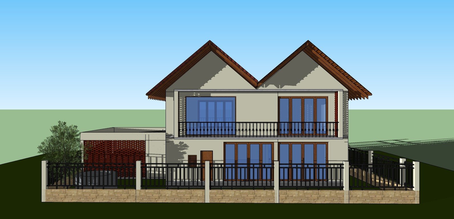 Innovative residential architecture in Gampaha Sri Lanka - House in Gampaha render featuring sustainable tropical modernism